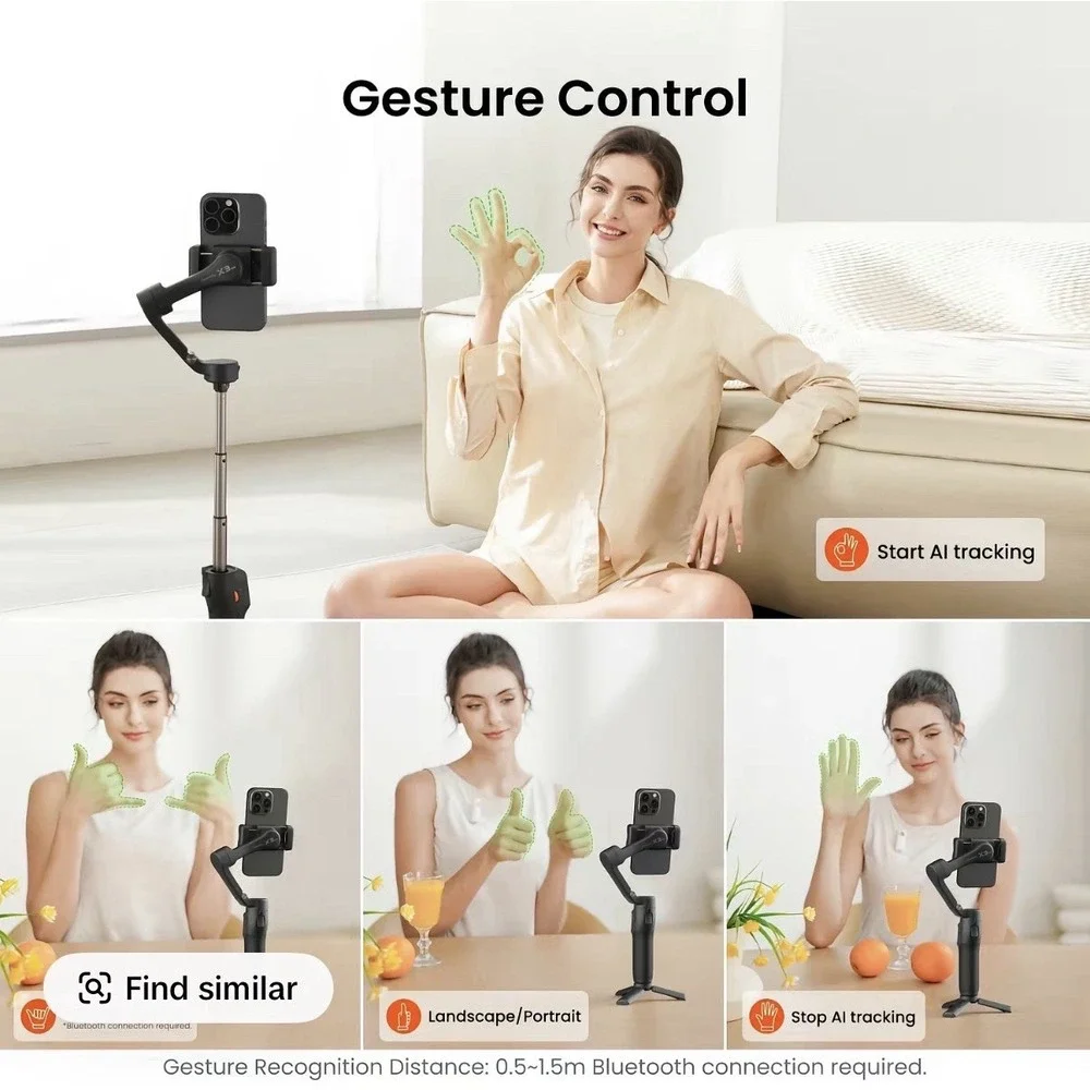 Hohem iSteady X3 SE  3-Axis Gimbal Handheld Stabilizer AI Face Follow for iPhone